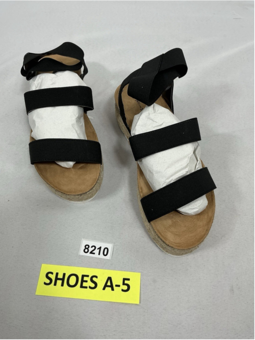 Womans New Nature Breeze Kacie Strappy Espadrille Wedge Sandals Size 10 Black